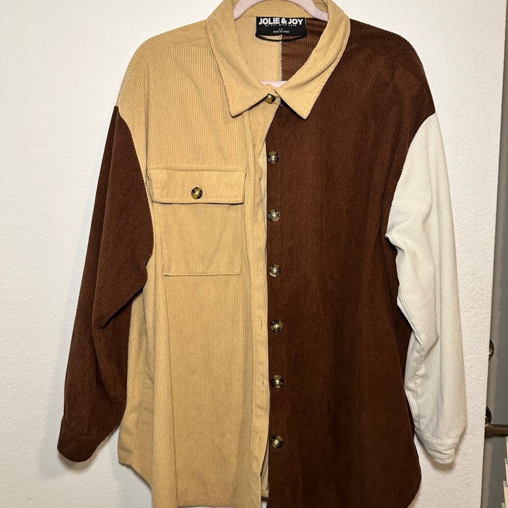 Jolie & Joy Corduroy Colorblock Shirt